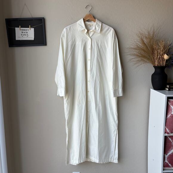 Ozma Dress White Button Down Organic Cotton Helena Long Sleeve Shirt Dress XS/S - Picture 2 of 9